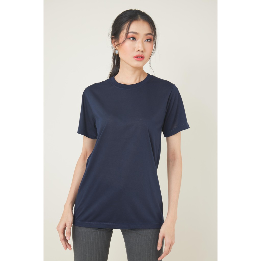 yuedpao-ยอดขาย-no-1-รับประกันไม่ย้วย-2-ปี-ผ้านุ่ม-เสื้อยืดเปล่า-เสื้อยืดสีพื้น-เสื้อยืดคอกลม-สีกรมท่า