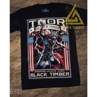 เสื้อยืดโอเวอร์ไซส์BT 31 Thor The God Of Thunder เสื้อยืด สีดำ BT Black Timber T-Shirt ผ้าคอตตอน สกรีนลายแน่น S M L XL X