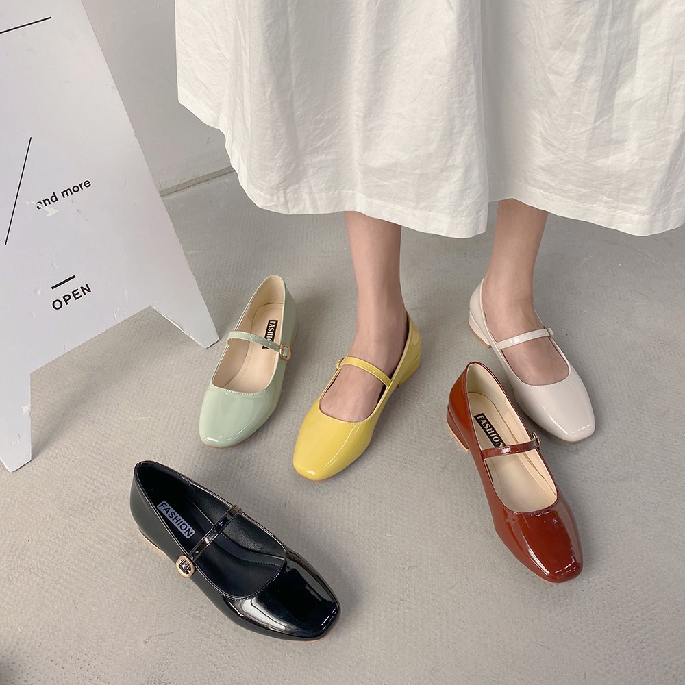 มุมมองเพิ่มเติมของสินค้า รองเท้า Mary Jane สไตล์เกาหลี 2.5 ซม.