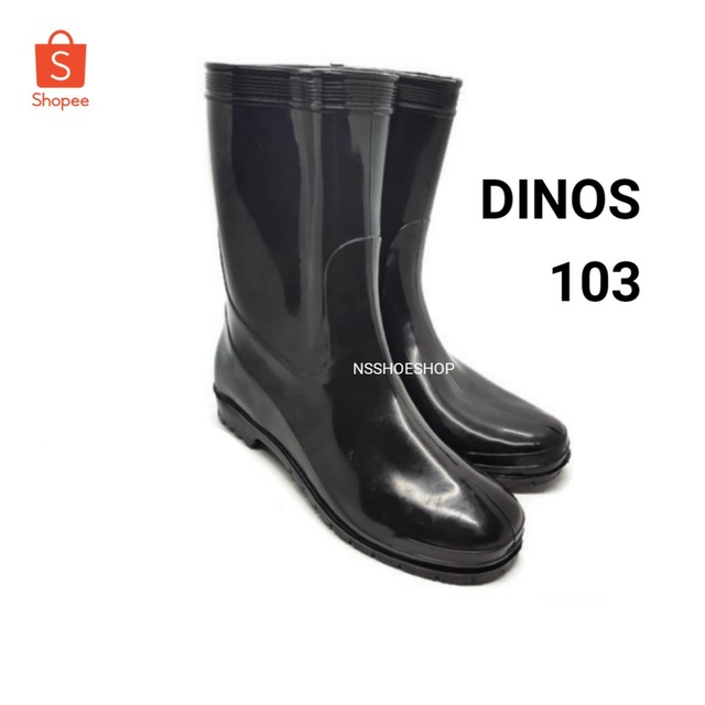 ภาพหน้าปกสินค้ารองเท้าบูทกันน้ำ สีดำ Dinos 103 รองเท้าบู๊ต จากร้าน nsshoeshop บน Shopee