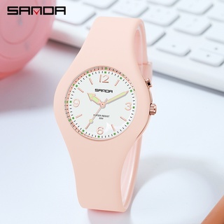 Sanda นาฬิกาข้อมือควอทซ์ แบบบางพิเศษ กันน้ํา สไตล์สปอร์ต แฟชั่นเรียบง่าย สําหรับผู้หญิง