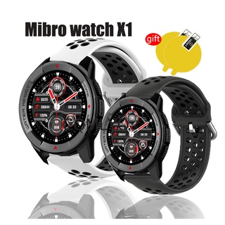 Xiaomi Mibro Watch X1 สายนาฬิกาข้อมือสมาร์ทวอทช์ ซิลิโคน สองสี เปลี่ยนได้ สายรัดข้อมือ ฟิล์มกันรอยหน้าจอ