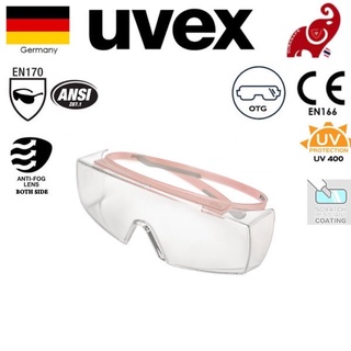 UVEX 9169412 Super Over-the-Glass (OTG) Safety Spectacle Pink Frame Clear Supravision ETC Len