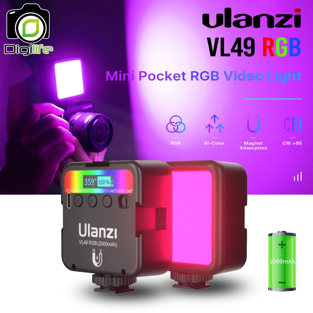 ulanzi-led-vl49-rgb-2500-9000k-cri-gt-95-2000-mah-ไฟ-led-video-light-ไฟวิดีโอ-live-สด-ถ่ายภาพ