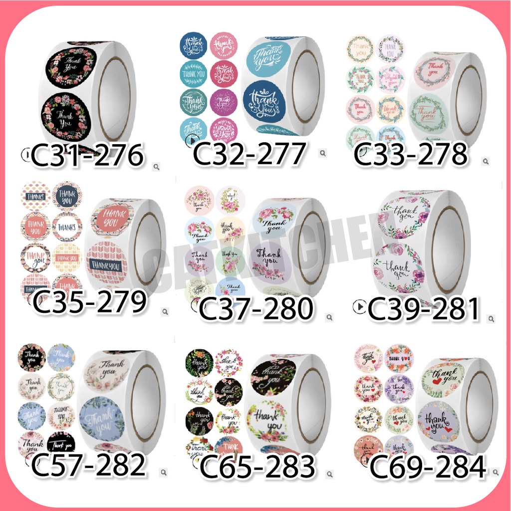 ส่งฟรี-สติ๊กเกอร์ขอบคุณ-500ดวง-ม้วน-thank-you-sticker-สติ๊กเกอร์ตกแต่ง-สติ๊กเกอร์น่ารัก