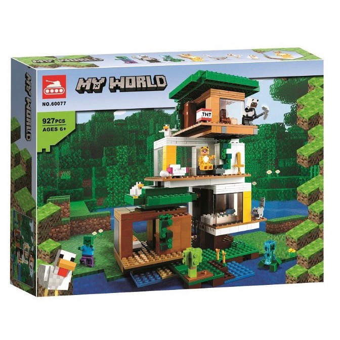 ss-toys-เลโก้-มายคราฟ-60077-มายคราฟ-บ้านต้นไม้-เลี้ยงเป็ด-the-modern-treehouse-จำนวน927ชิ้น