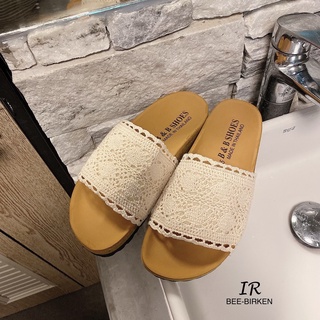 BEE-BIRKEN รองเท้าแตะงานลูกไม้ นิ่มรับฝ่าเท้า เหมาะมากกับซีซั่นนี้