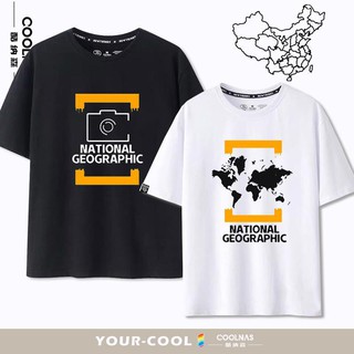 【🔥🔥】เสื้อยืด World China Map Outdoor Discovery Channel Photography Culture Lovers Pure Cotton T-shirt Mens Half Sleev