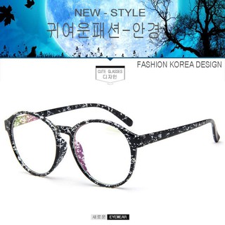 Fashion แว่นตา เกาหลี แฟชั่น แว่นตากรองแสงสีฟ้า รุ่น 2163 C-15 สีดำลายจุด ถนอมสายตา (กรองแสงคอม กรองแสงมือถือ)