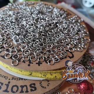 6mm 15pcs BGO70082 ห่วง กลม จิ๋ว 6 มิล สีเงิน ร้อย ลูกปัด จำนวน 25 ชิ้น O Ring for zip , for beads