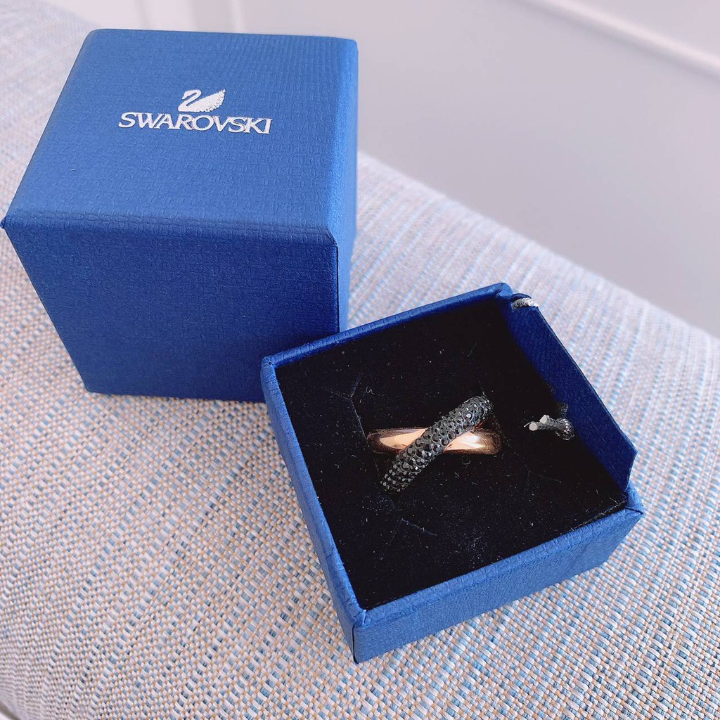 แหวน-swarovski-แท้-100-crystaldust-cross-ring-swarovski-infinity-ring-white-rhodium-plated