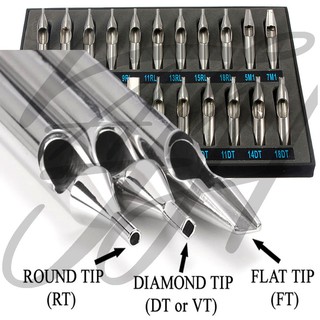 ชุดปลายสแตนเลส ปลายกระบอกเข็มสัก  ชุด 22ชิ้น อุปกรณ์สัก