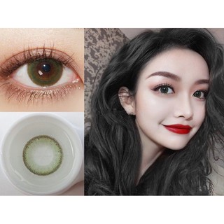 (1pair)(2) Coloured Cosmetic Contact Lenses,14.0MM ,(Power0.0-7.0)Yearly use（veil series green）