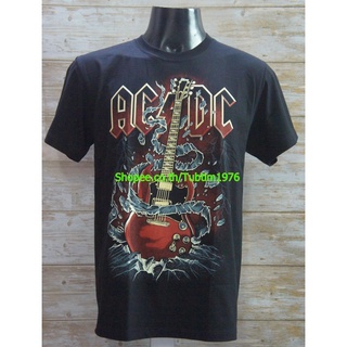 เสื้อยืดผ้าฝ้ายพรีเมี่ยมเสื้อวง AC/DC เสื้อยืดแฟชั่นวงดนตรี เสื้อวินเทจ acdc เอซี/ดีซี ACD1859