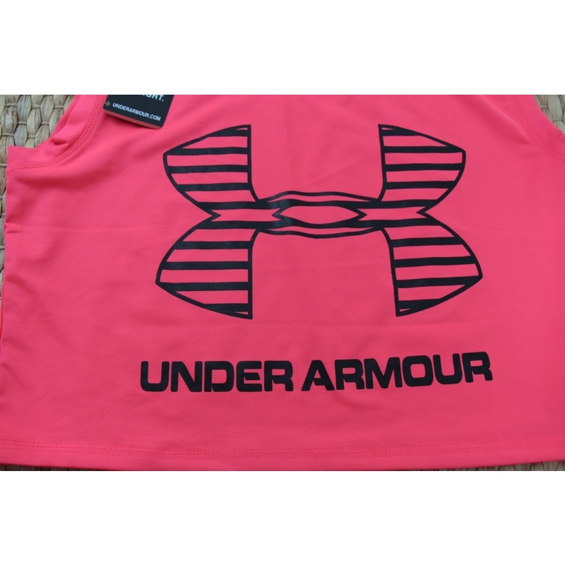 under-armour-แท้-ผ้าออกกำลังกายยืดหยุ่น-เสื้อออกกำลังกายทรงครอป-มือ-1-สวยมาก-ป้าย-xl-อก-34-36-ยาว-17