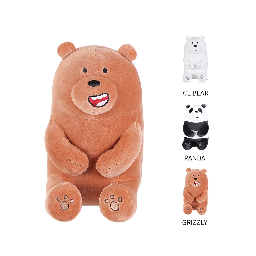 ภาพหน้าปกสินค้าMINISO ตุ๊กตา ตุ๊กตาหมีWe Bare Bears (นั่ง)30 cm ตุ๊กตาของขวัญ