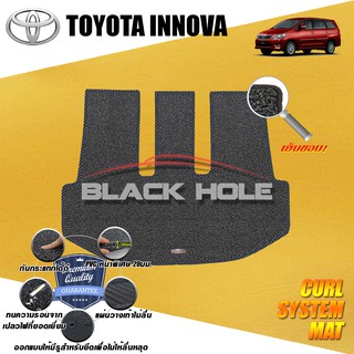 Toyota Innova 2012-2015 TRUNK พรมรถยนต์ ไวนิลดักฝุ่น เย็บขอบ (หนาพิเศษ 20มม) Blackhole Curl System Mat Edge