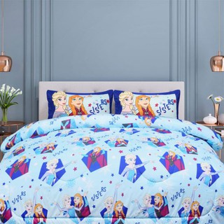 KASSA HOME ชุดผ้าปูที่นอน รุ่น Frozen ทวินไซส์ ขนาด 3.5 ฟุต (ชุด 3 ชิ้น) สีฟ้า ชุดเครื่องนอน