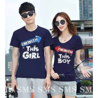 COD Korean design fashion Cotton couple shirt High quality 2 in 1 cod