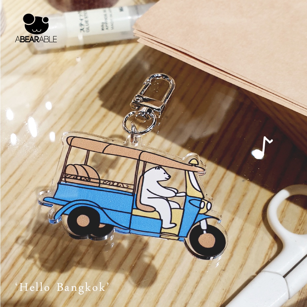 abearable-hello-bangkok-keyring-พวงกุญแจลายหมีขี่ตุ๊กตุ๊ก