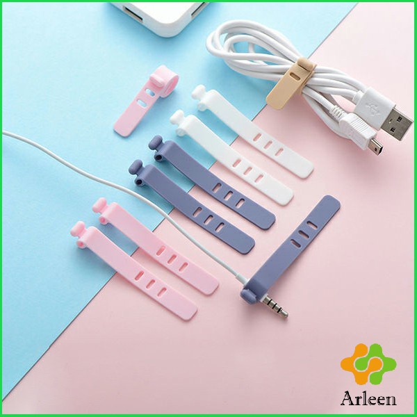 arleen-สายรัดซิลิโคน-อุปกรณ์สำหรับรัดสายหูฟัง-ที่เก็บสายดาต้า-silicone-cable-winder