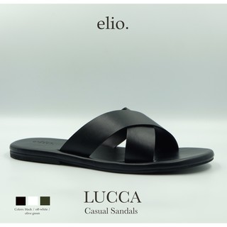 “ELORGL” ลด 65. elio originals - รองเท้าแตะ รุ่น Lucca (unisex) สีดำ BLACK