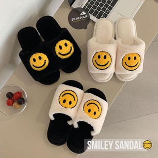 รองเท้าใส่ในบ้าน Smiley Sandal รองเท้าแตะ ขนนุ่ม [ สินค้าพร้อมส่ง ]