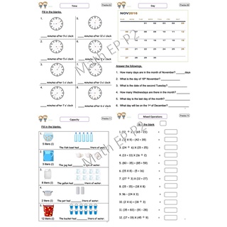 ใบงาน แบบฝึกหัดพร้อมเฉลย วิชา Mathematics ชั้นประถมศึกษาปีที่ 2 สำหรับ ...