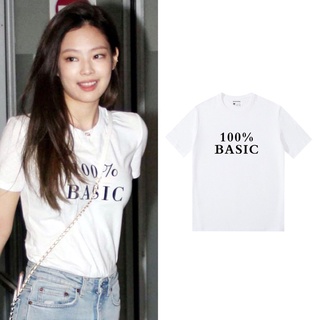 ราคาถูกที่สุด เสื้อยืดแฟชั่นสีขาว สกรีนลาย 100% Basic แบบเจนนี่ blackpink