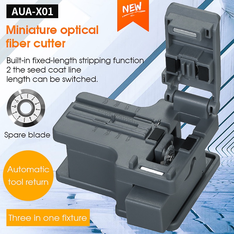 ftth-optical-fiber-stripper-เครื่องมือ-aua-x01-พลาสติกสีเทา-mini-optical-cleaver-สำหรับ-optical-cable-cold-junction-cleaver-optical-fiber-stripping-tool