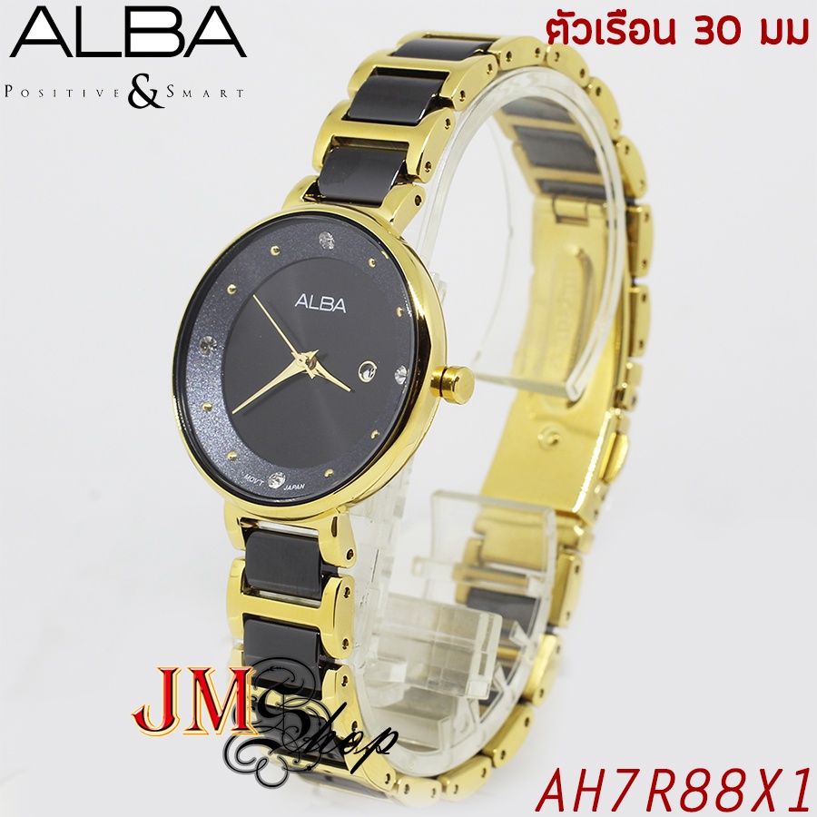 alba-นาฬิกาข้อมือผู้หญิง-สายเซรามิก-รุ่น-ah7r88x1-ah7r88x-สีทอง-หน้าปัดดำ