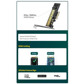 ภาพขนาดย่อของภาพหน้าปกสินค้าUgreen PCIE to M2 Adapter NVMe M.2 PCI Express Adapter 32Gbps PCI-E Card x4/8/16 M&B Key SSD Computer Expansion Cards จากร้าน phicy11 บน Shopee ภาพที่ 6