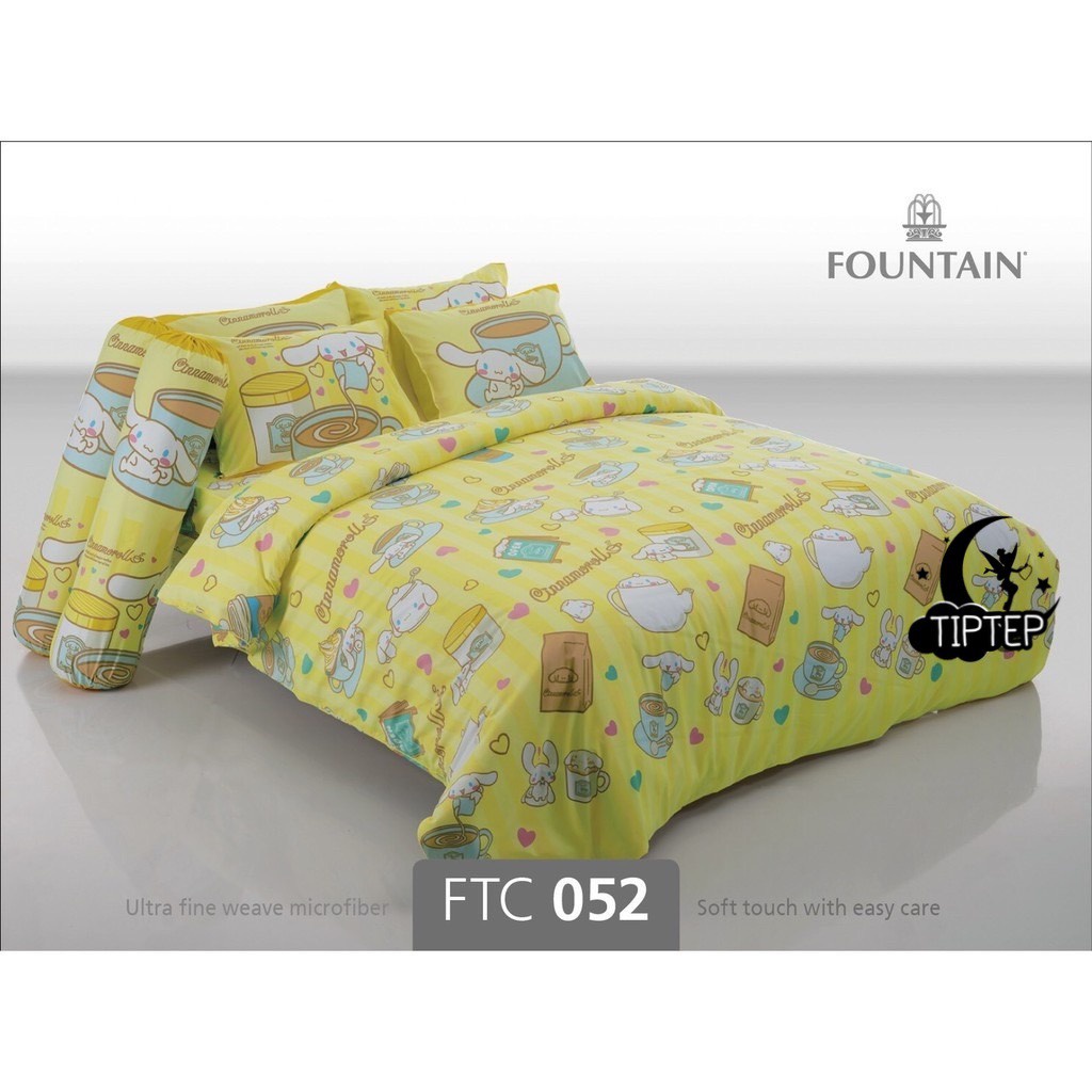 ราคาและรีวิวFountain ชุดผ้าปูที่นอน (ไม่รวมผ้านวม) Cinnamoroll FTC052