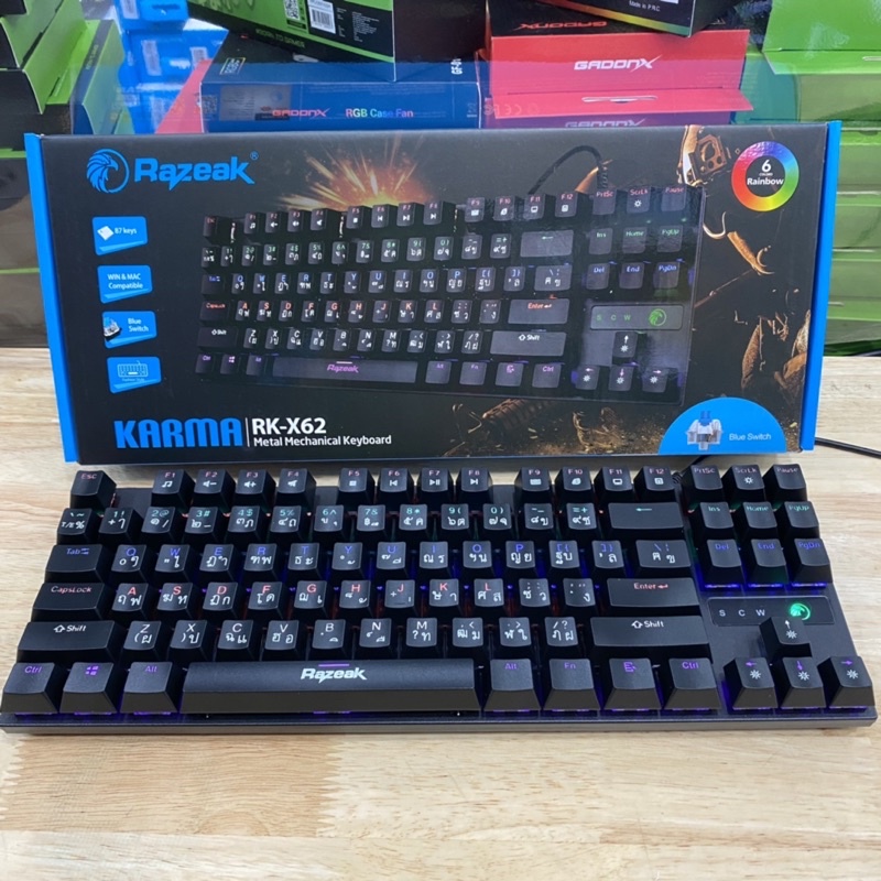 Razeak RK-X62 Metal Mechanical Keyboard Gaming BLUESWITCH คีย์บอร์ดบลู ...