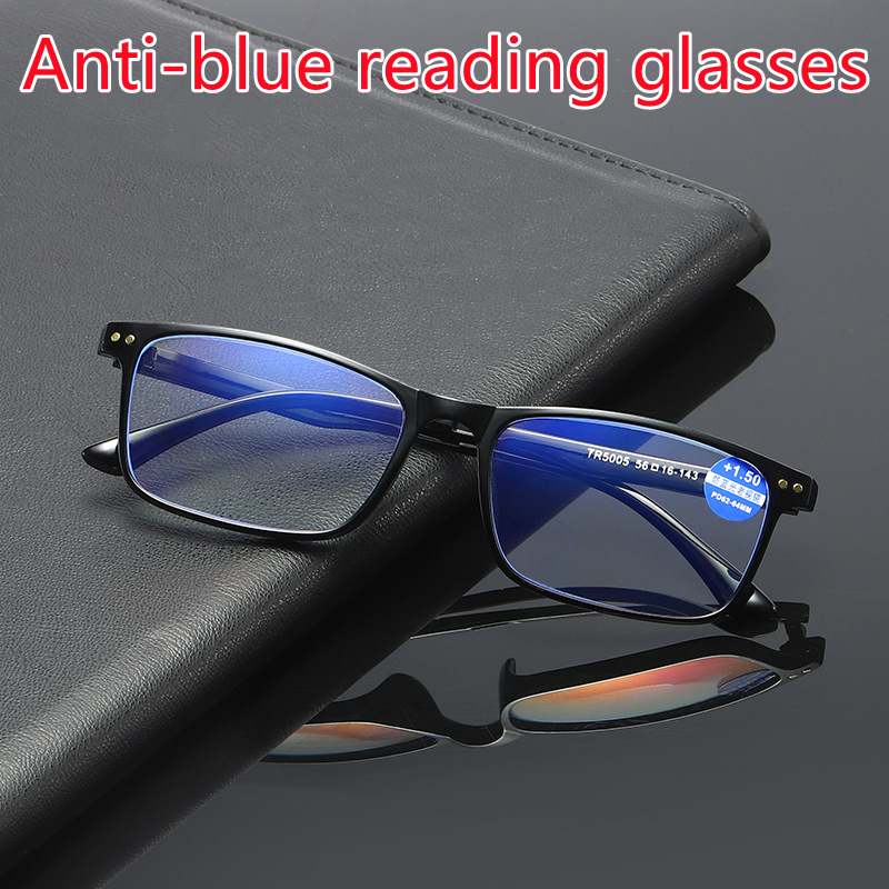 แว่นตาอ่านหนังสือ-ความละเอียดสูง-ป้องกันแสงสีฟ้า-สีดํา-สไตล์เกาหลี