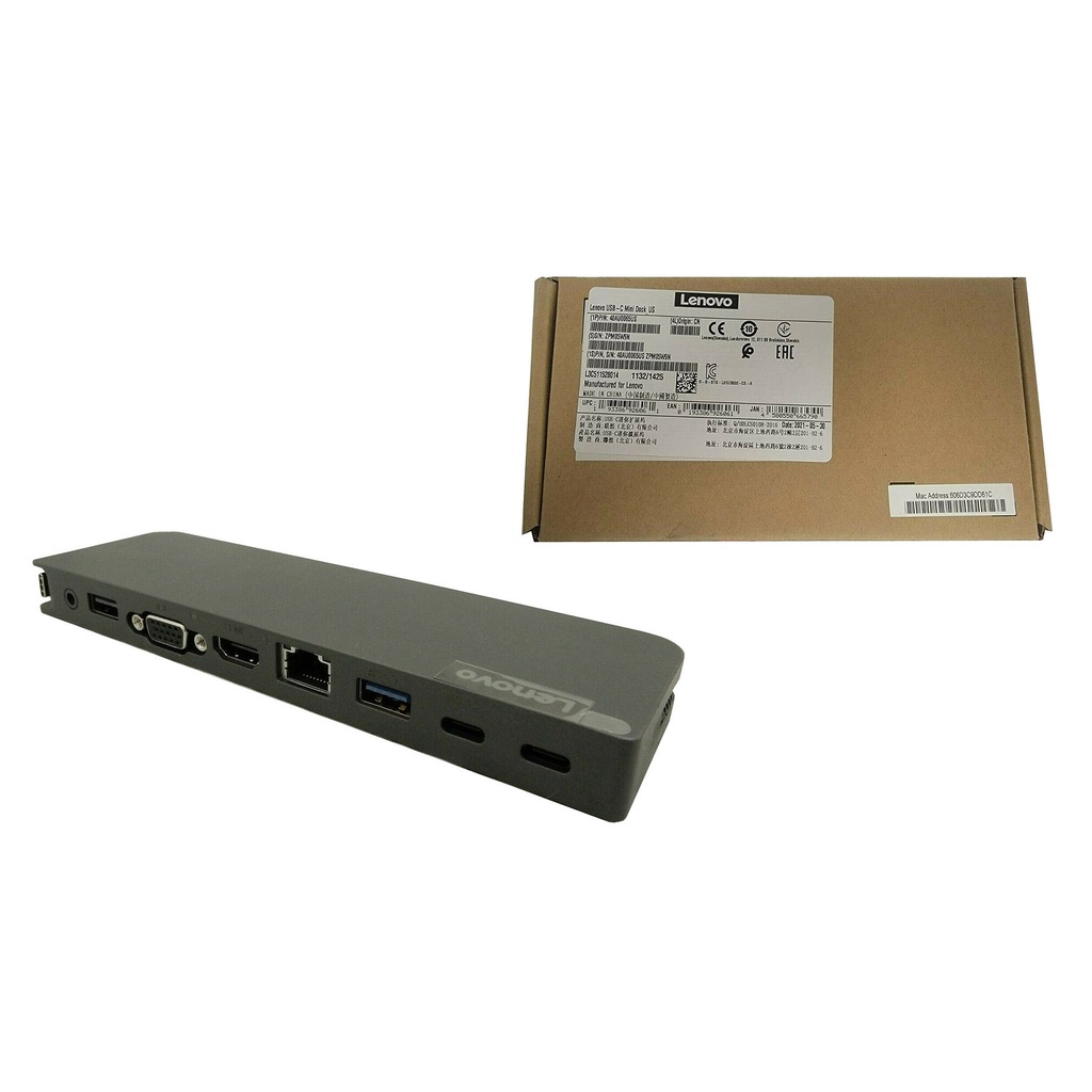 Lenovo USB-C Mini Dock ( HDMI, VGA, RJ45, USB-A, USB-C) with 65W US Plug  Adapter | Shopee Thailand