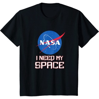 เสื้อยืดลําลอง ผ้าฝ้ายแท้ พิมพ์ลาย NASA I need my space แฟชั่นสําหรับผู้ชาย