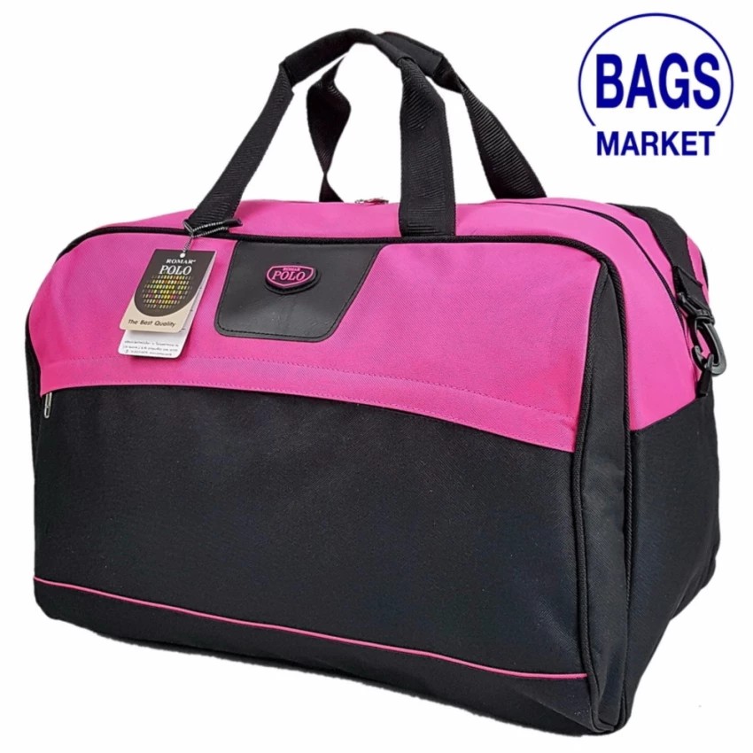 romar-polo-กระเป๋าเดินทาง-กระเป๋าถือ-กระเป๋าสะพายไหล่-20-นิ้ว-code-r21043-black-pink