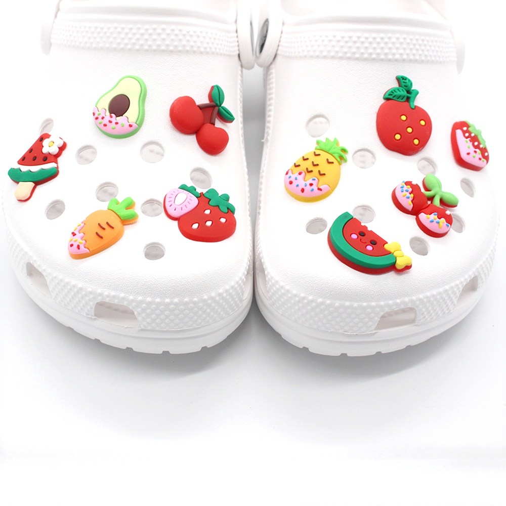 Jibbitz อุปกรณ์เสริมรองเท้าแตะ CROCS Pvc ครีมผลไม้ ลายการ์ตูน 1 ชิ้น ...