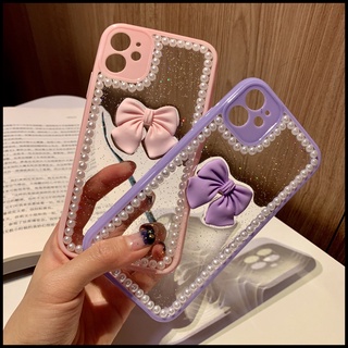 เคสไอโฟน11 Sparkling Pearl Bow เคส Apple 12ProMax Mobile Phone Case iPhone 12 เคสไอโฟน12Pro iPhone 11 เคสไอโฟน7พลัส เคสไอโฟน8พลัส iPhone 8 Plus i7+IXR เคสไอโฟน10max เคสไอโฟนxr Full Shell