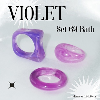 แหวน Violet set | แหวนแฟชั่น แหวนมินิมอล แหวนอะคริลิค แหวนสไตล์เกาหลี แหวนราคาถูก แหวนสีม่วง แหวนเสริมดวง