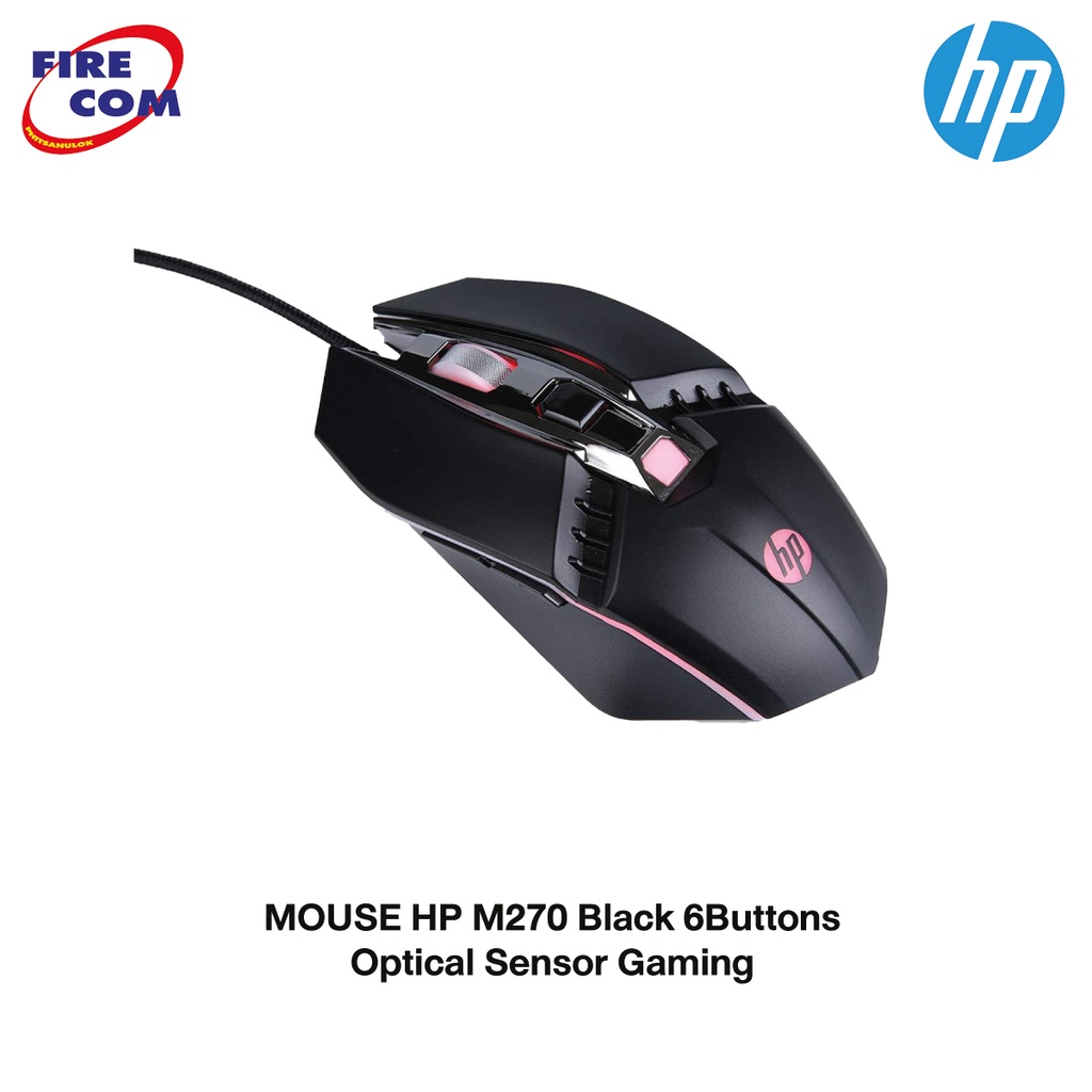 hp-accessory-เม้าเกมมิ่ง-mouse-hp-mouse-m270-black-6-buttons-optical-sencer-gaming-7zz87aa-ออกใบกำกับภาษีได้