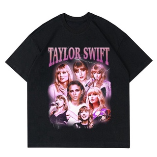 เสื้อยืดโอเวอร์ไซส์เสื้อยืดราคาถูกเสื้อยืด พิมพ์ลาย Taylor SWIFT VINTAGE RAPTEE | เสื้อยืด TAYLOR SWIFT RAP สีดําS-3XL