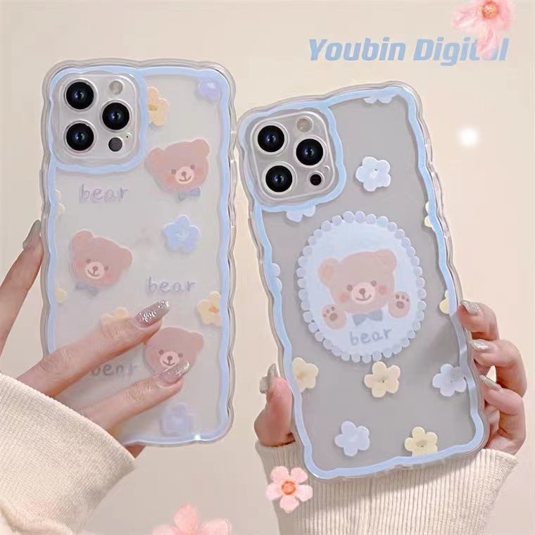 เคสโทรศัพท์มือถือ-ซิลิโคนนุ่ม-tpu-ใส-ลายหมีน่ารัก-สําหรับ-iphone-12-13-se-6-6s-7-8-plus-x-xs-xr-11-pro-max