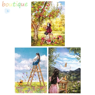 Bou ชุดปักครอสติชจิตรกรรมรูปผู้หญิงขนาด 53X72 ซม . 11 Ct Diy