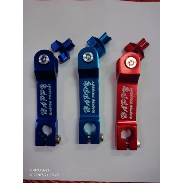 มือลิงบางอะลูมิเนียมสีฟ้าสำหรับมอเตอร์ไซค์ Honda Wave