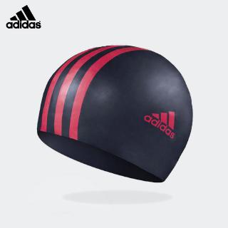 ใหม่Adidas3Stripeการแข่งขันระดับมืออาชีพซิลิโคนหมวกว่ายน้ำผู้ใหญ่U Nisex