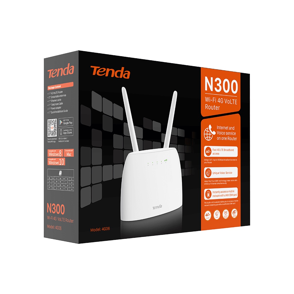 ภาพสินค้าRouter (เราเตอร์) TENDA (4G06) Wireless N300 แบบใส่ซิม รองรับ 4G ทุกเครือข่าย (2.4GHz:300Mbps) ประกัน 5 ปี ของแท้ จากร้าน mcwinner บน Shopee ภาพที่ 8