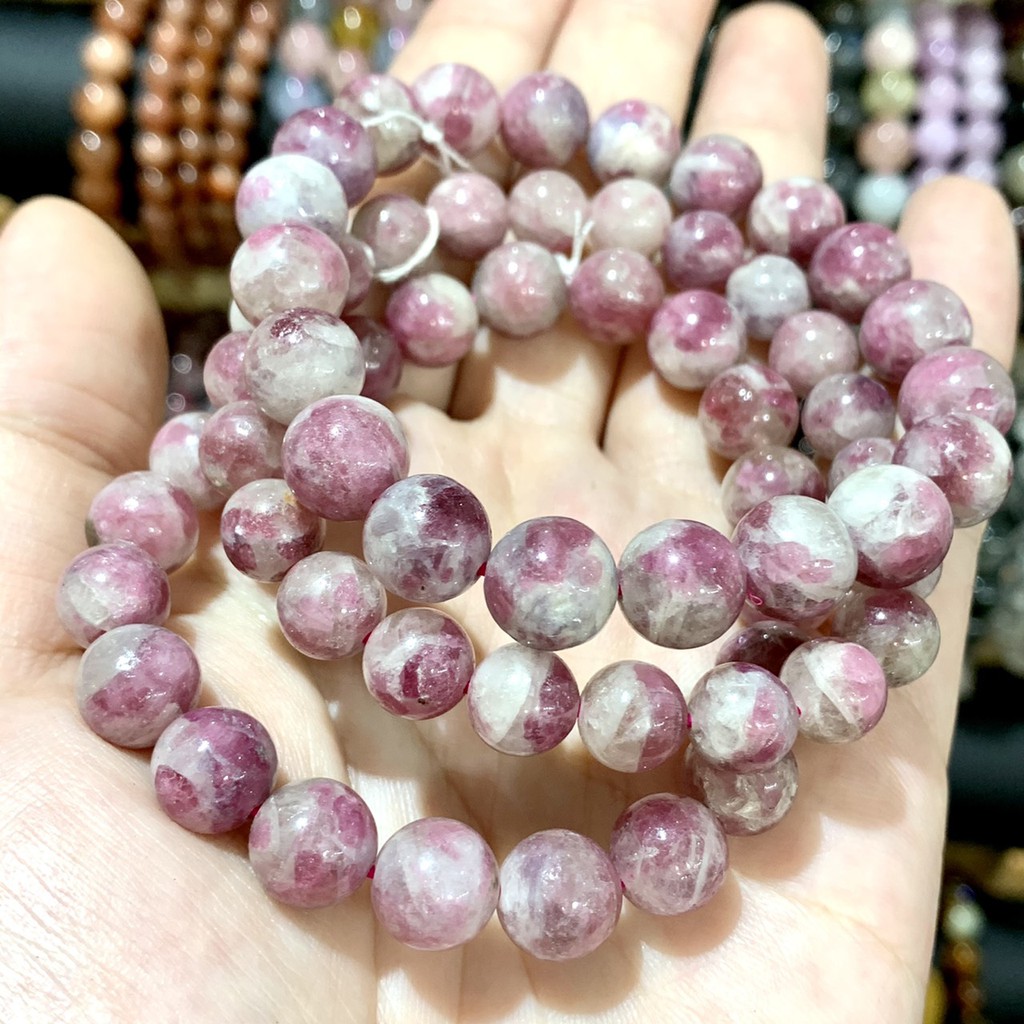 กำไลข้อมือ-ทัวมารีน-tourmaline-สีชมพู-เกรด-aaa-หินแท้-หินธรรมชาติ