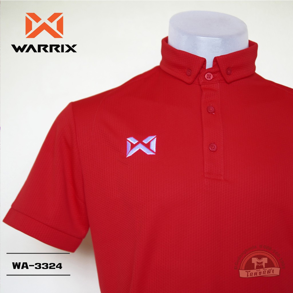 ภาพหน้าปกสินค้าWARRIX เสื้อโปโล รุ่น bubble WA-3324 WA-PLA024 สีแดง RR วาริกซ์ วอริกซ์ 100%
